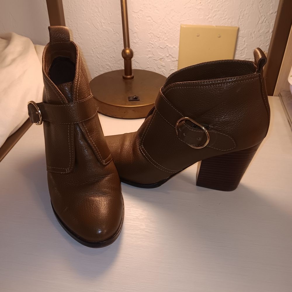 Cole Haan Tan Leather Heeled Boots - Picture 2 of 6